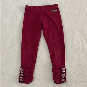 Matilda Jane Burgundy Leggings with Button and roushed Detail  SZ 4